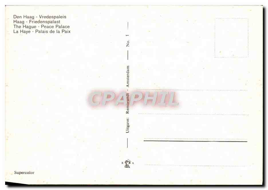 CPM Den Haag Vredespaleis  — Rückseite
