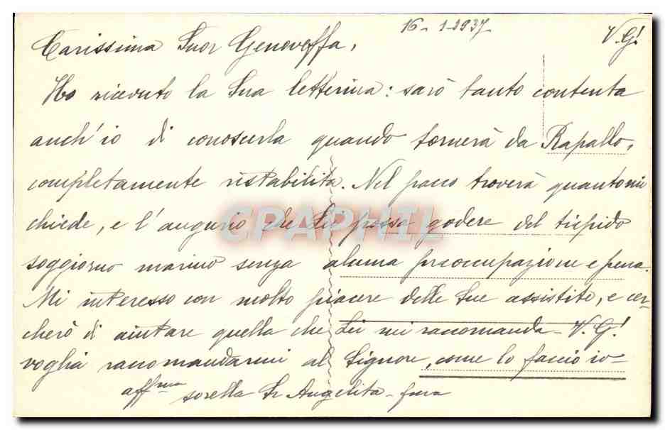 CPA Villa Barone Gamba Casa Madre C Daghero per aspiranti Missionarie Arignano — Rückseite
