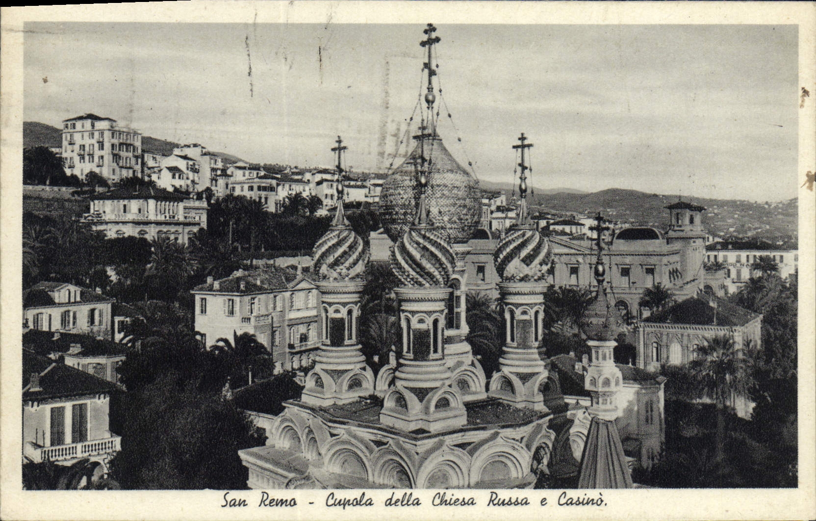 CPA San Remo Cupala Della Chiesa Russa e casino Russie Russia