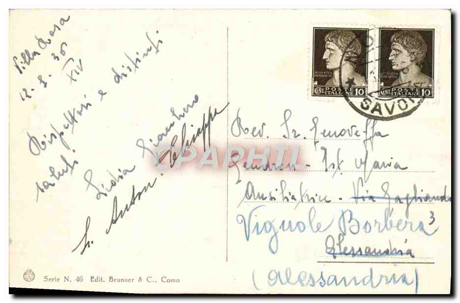 CPA Como — Rückseite