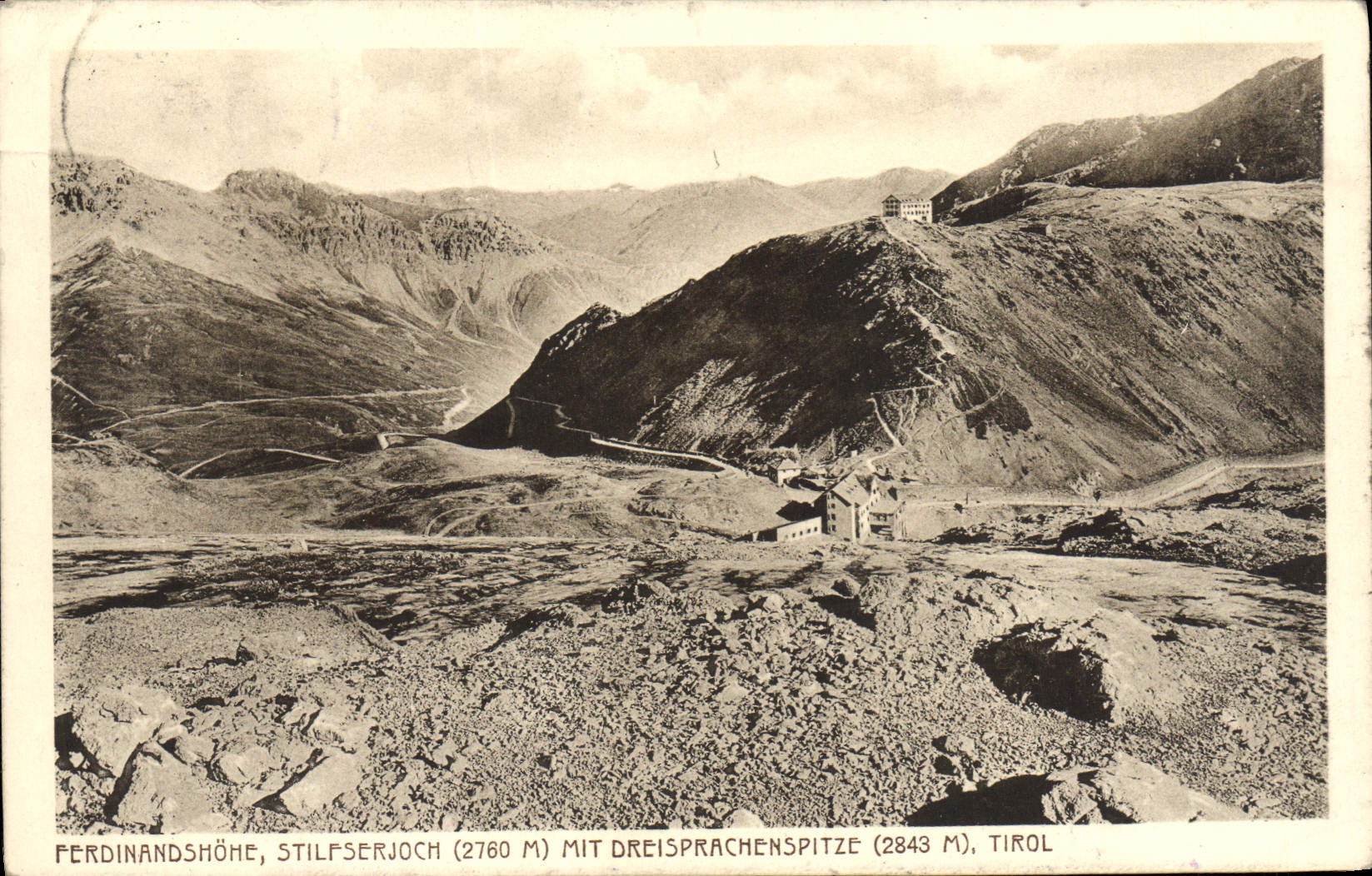 CPA Ferdinandshohe Stilfserjoch Mit Dreisprachenspitze Tirol