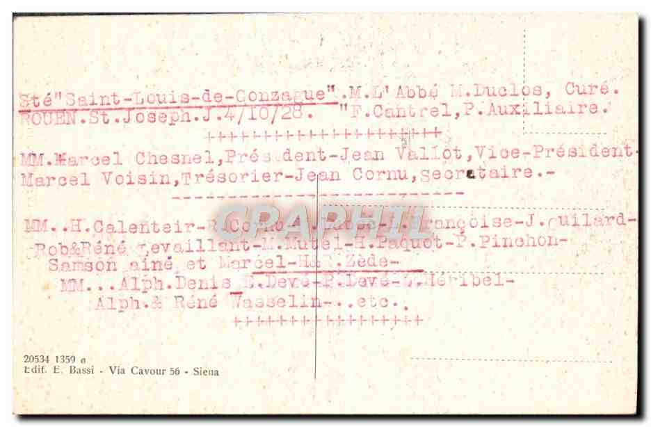 CPA Siena Caso di S Caterina — Rückseite
