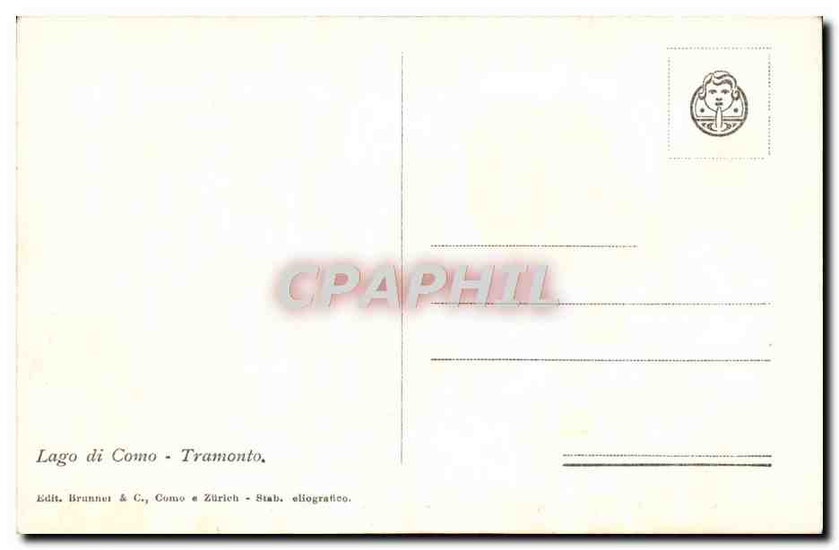 CPA Lago Di Como Effetto du nubi preso dalla Villa Serbelioni — Rückseite
