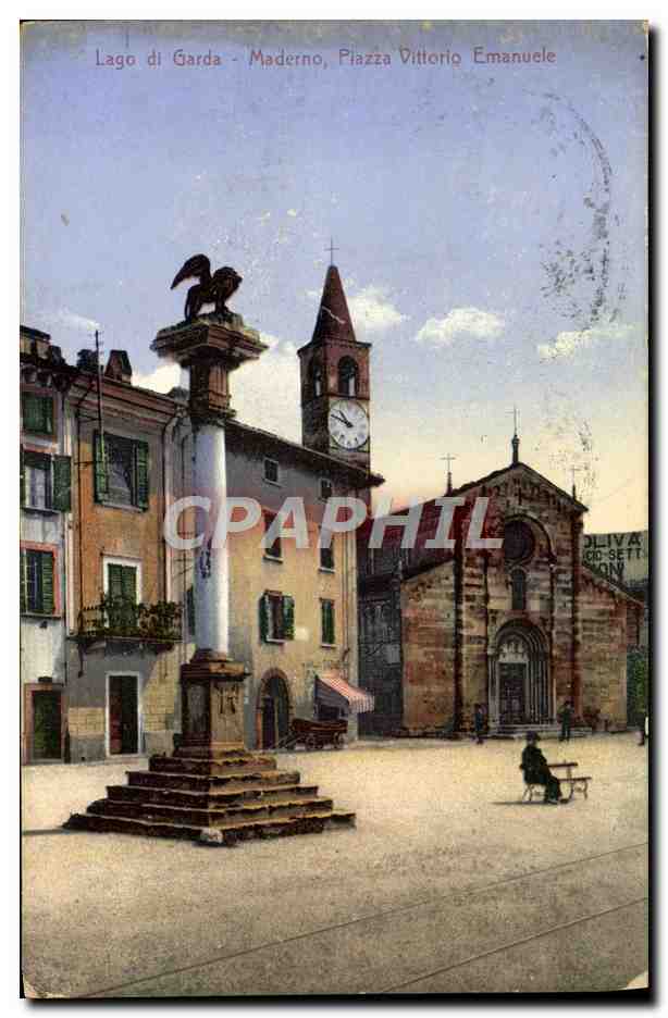CPA Lago Di Garda Maderno Piazza Vittorlo Emanuele Lion