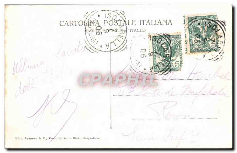 CPA Lago Maggiore Isola Bella — Rückseite