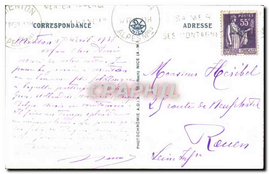 CPA Souvenir De La Frontiere Franco Italienne Pont Saint Louis Balzi Rossi — Rückseite