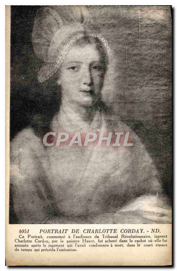 CPA Portrait De Charlotte Corday Revolution