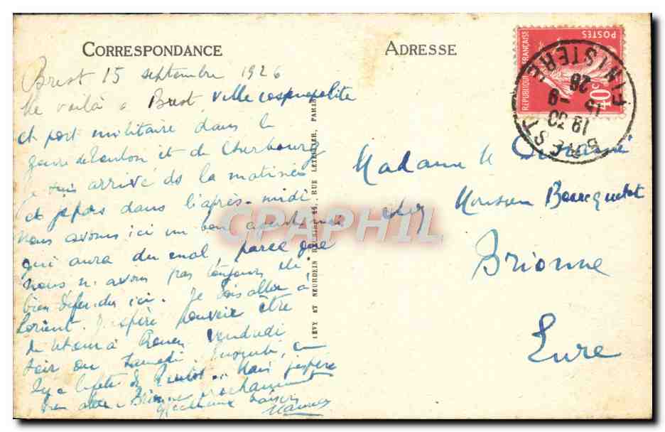 Marine de Guerre - 'Meuse' Aviso - LL — Verso