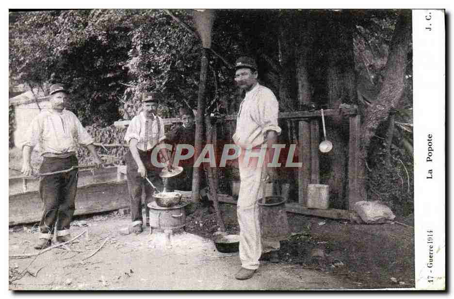 CPA Guerre La Popote Militaria