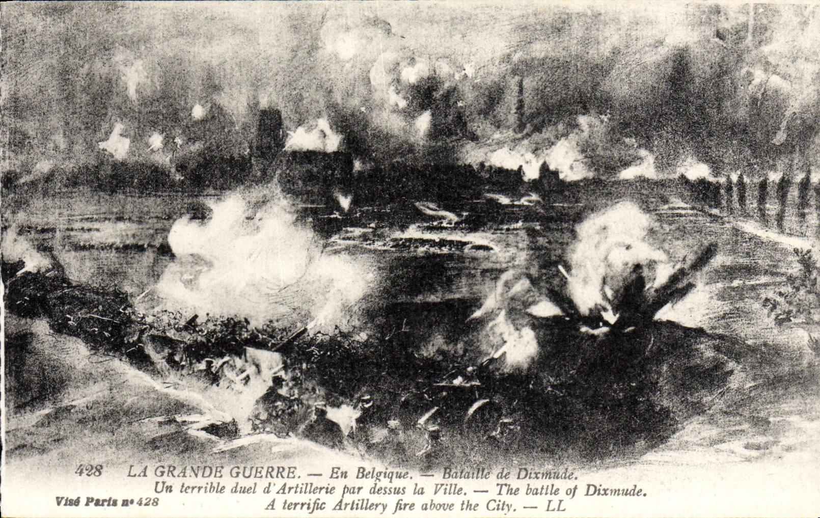 Batalla de Dixmude — Un terrible duelo de Artillería sobre la Ciudad — Visé Paris n°428