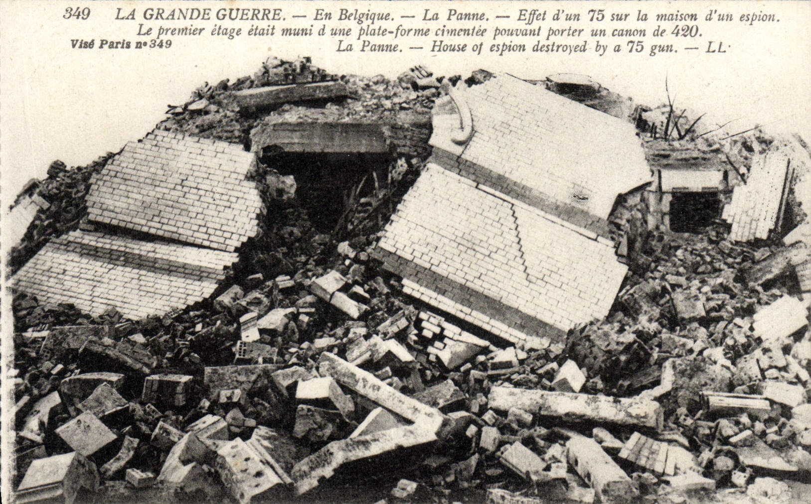 La Panne — Effekt eines 75 auf das Haus eines Spions — Visé Paris n°349