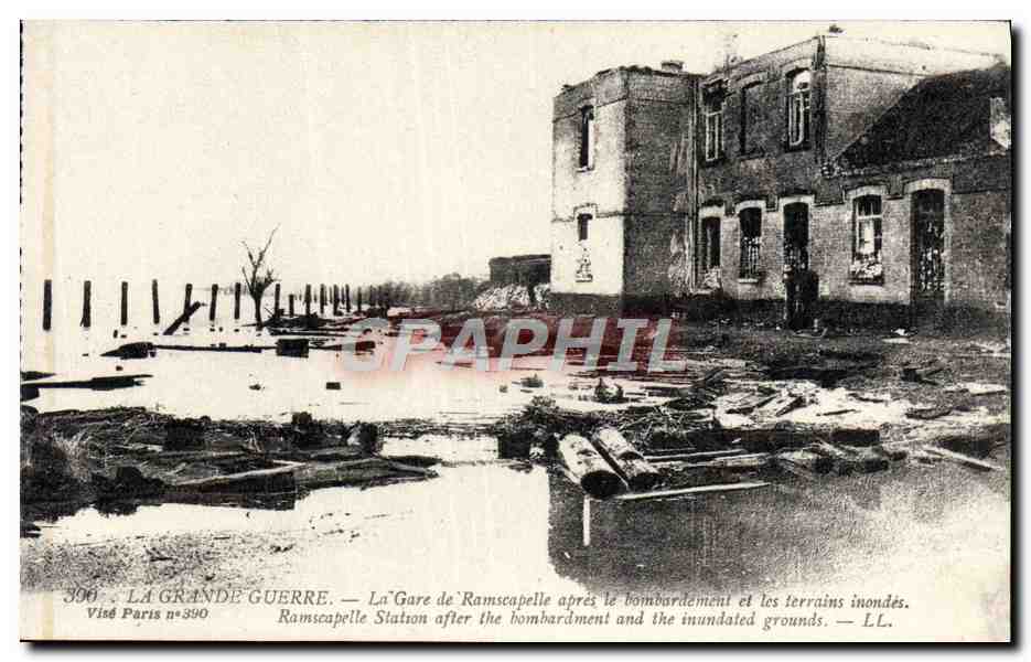CPA La Grande Guerre Gare de Ramcapelle apres le bombardement Militaria