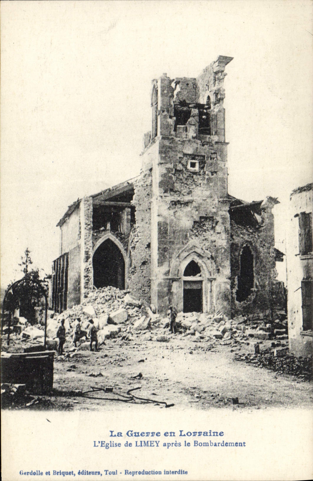 CPA Militaria La Guerre En Lorraine L'Eglise De Limey