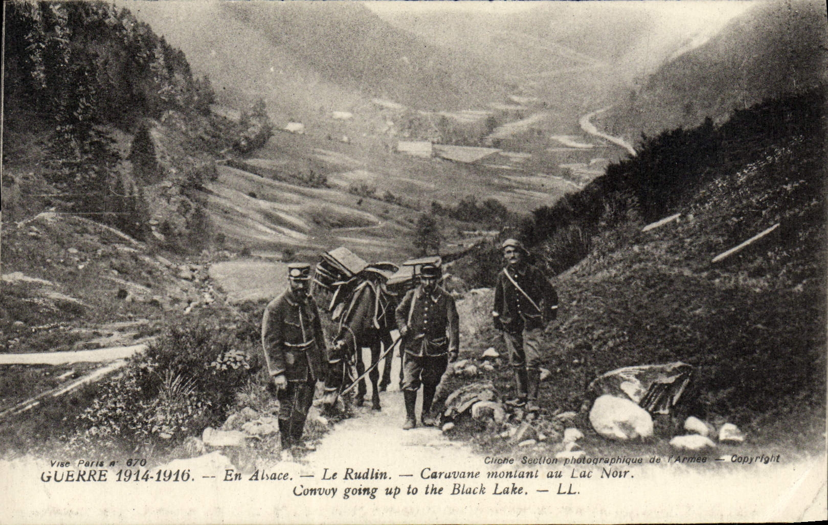 En Albace — Le Rudlin — Caravane montant au Lac Noir — Circe Section photographique de l'Armée, n° 870