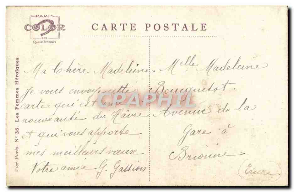 CPA L'Ardennaise Femme Folklore — Rückseite