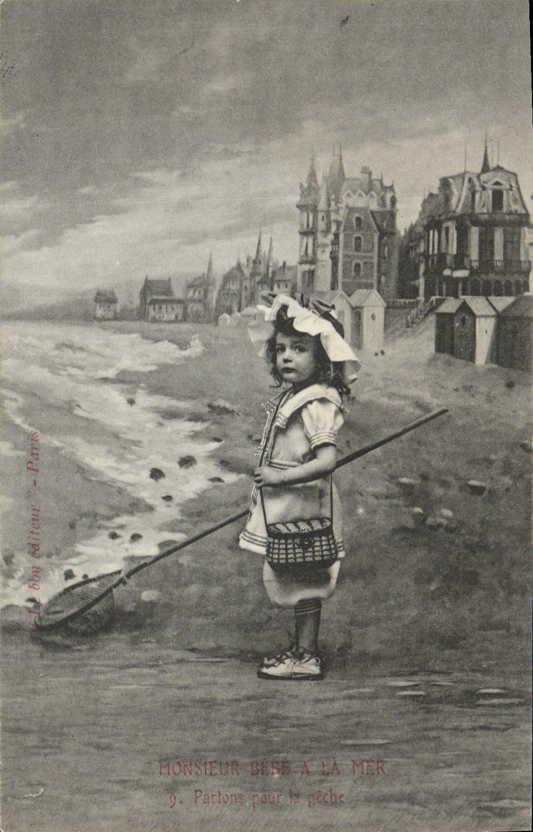 CPA Fantaisie Enfant Monsieur Bebe a la mer Peche