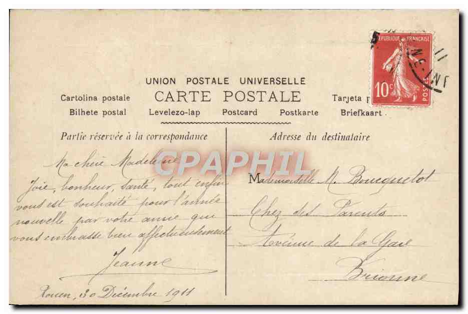 CPA Couple au bord de l'eau Femme  — Back