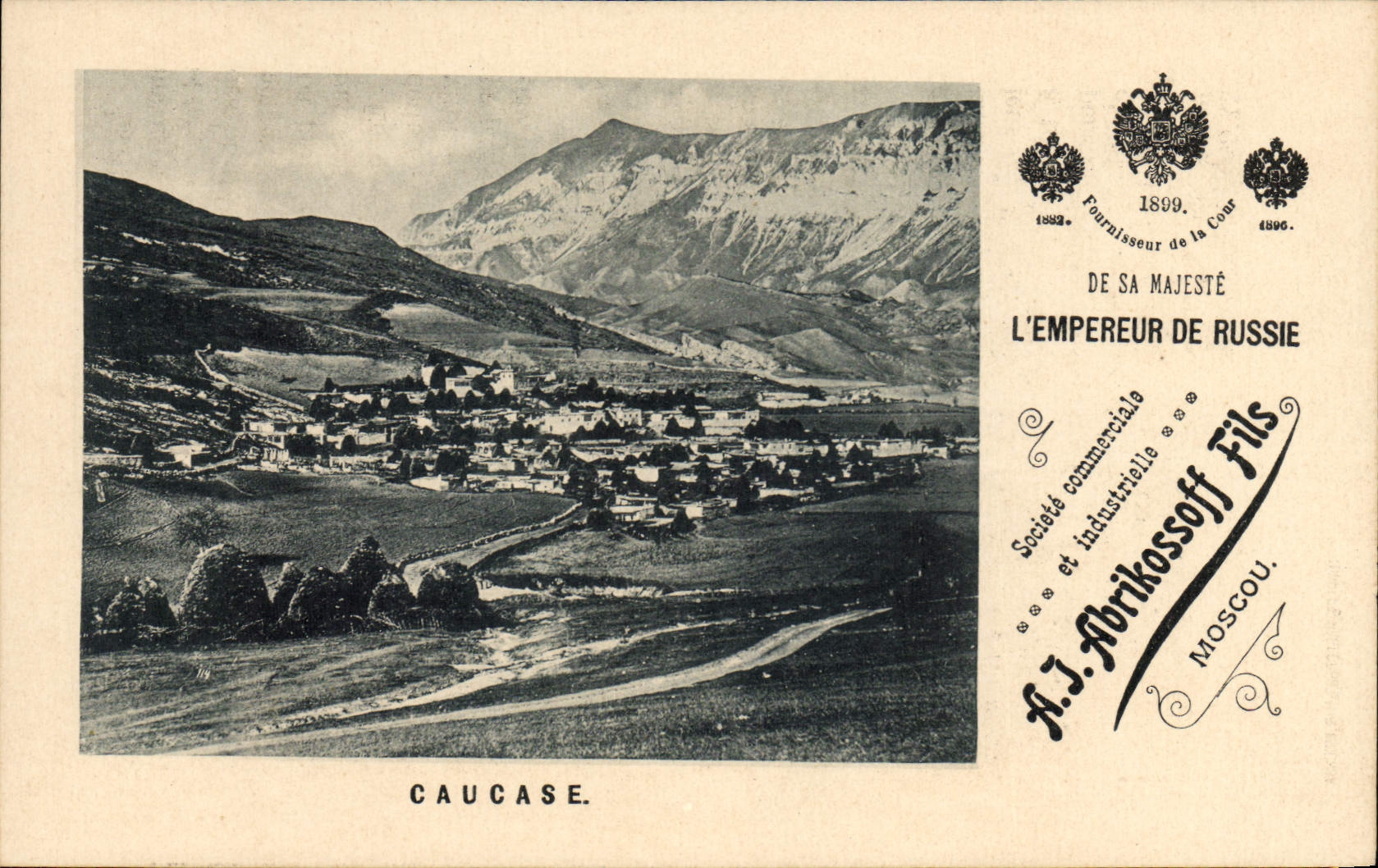 CPA Caucase Empereur de Russie Russia Abrikossoff Fils Moscou