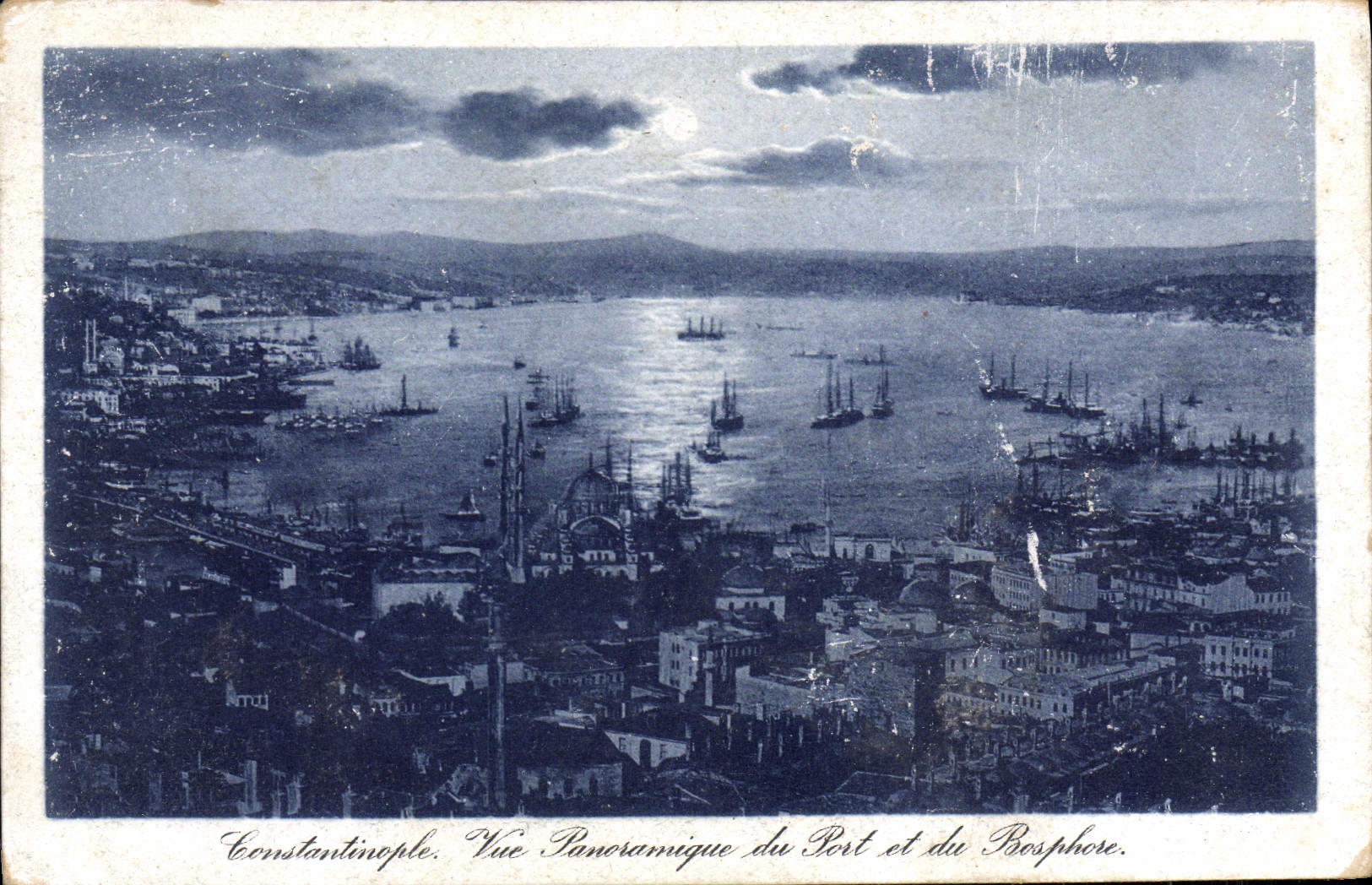 CPA Constantinople Vue panoramique du port et du Bosphore Bateau