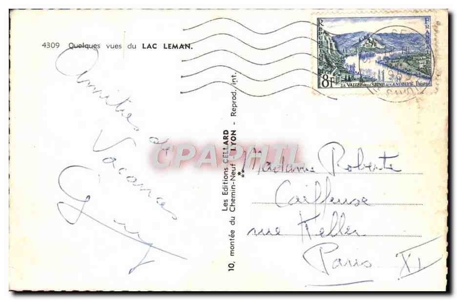CPM Quelques Vues Du Lac Leman — Rückseite