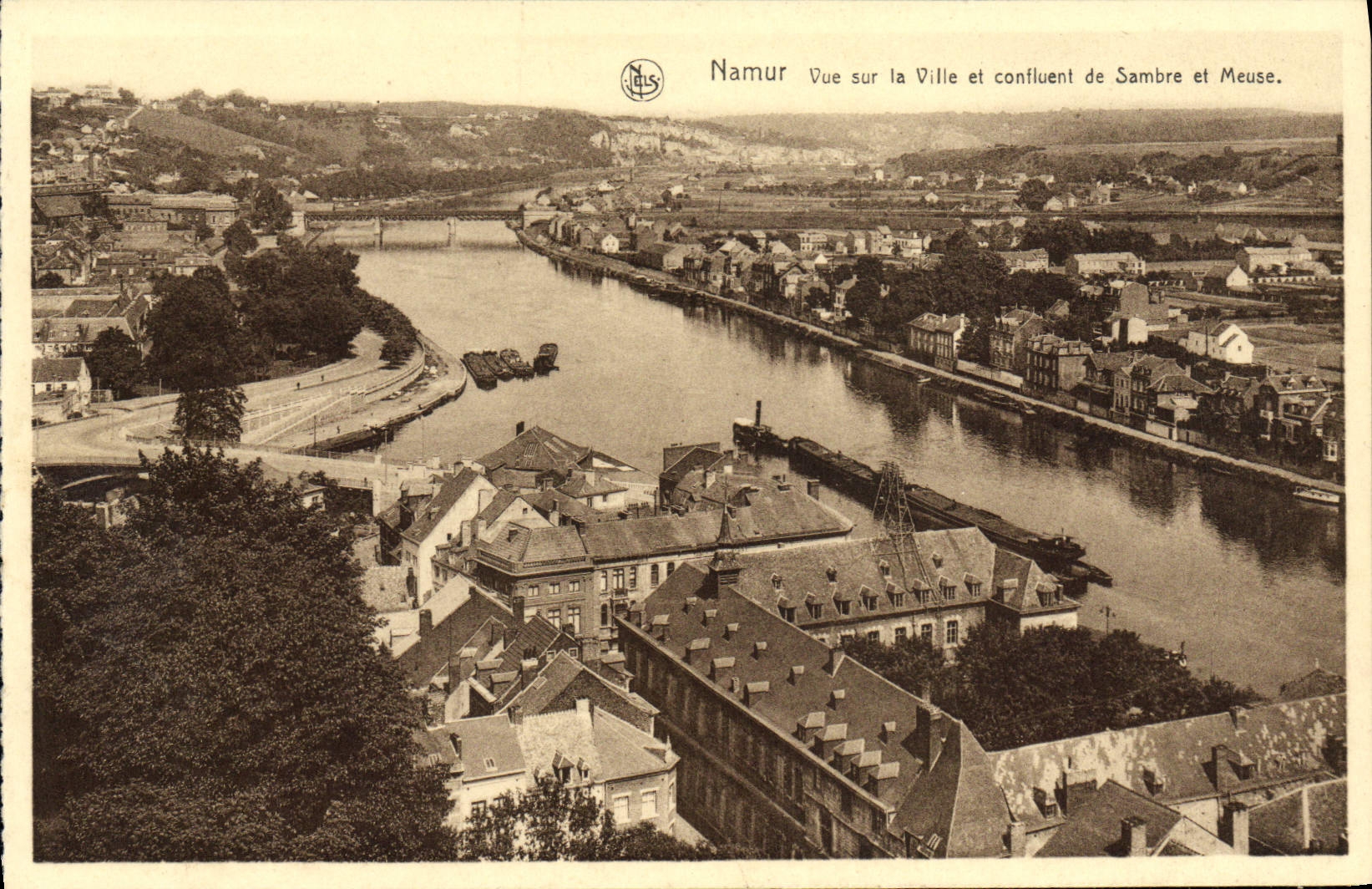 Namur — Vue sur la Ville et confluent de Sambre et Meuse — Nels