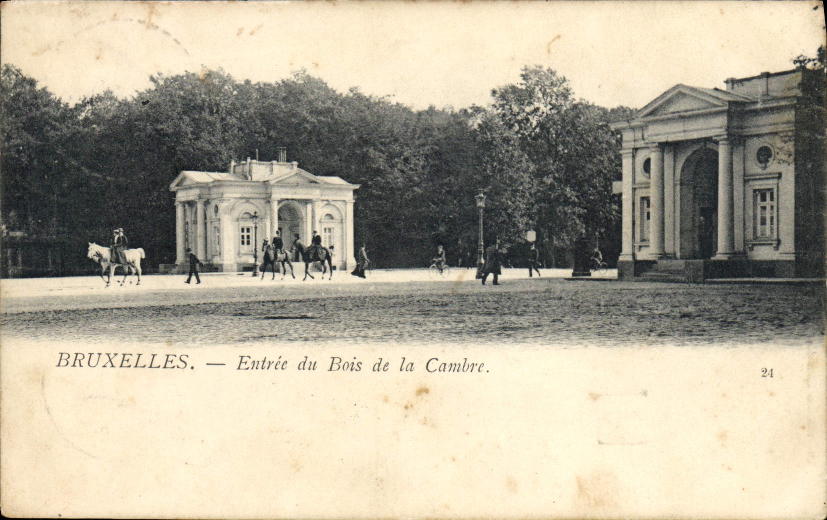 CPA Bruxelles Entree Du Bois De La Cambre Cheval Hippisme