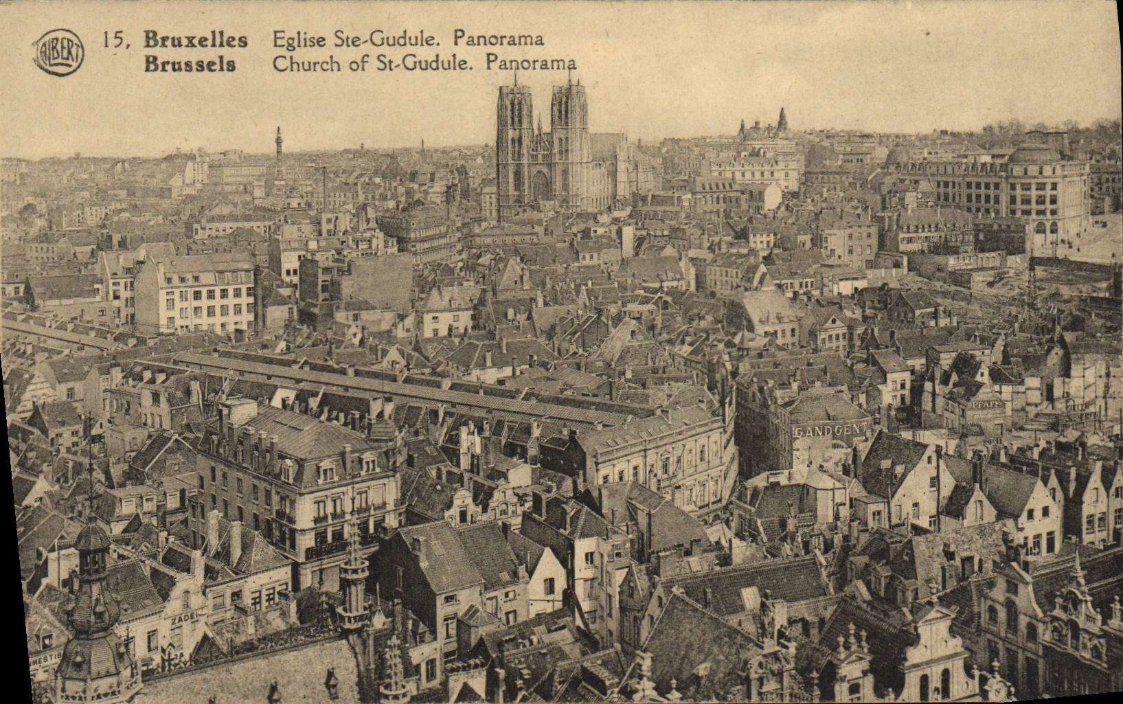 CPA Bruxelles Eglise Ste Gudule Panorama