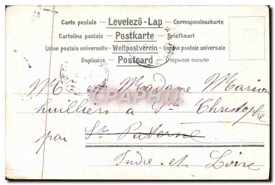 CPA Fantaisie Fleurs Cachet 112 — Rückseite