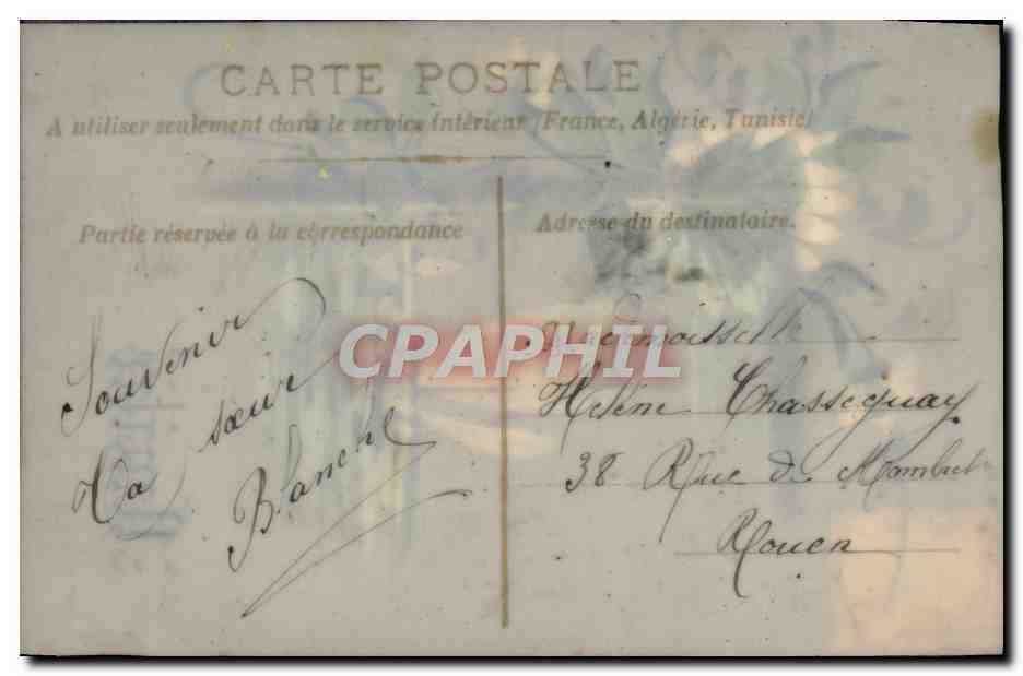 CPA Fantaisie Fleurs Bateau — Rückseite