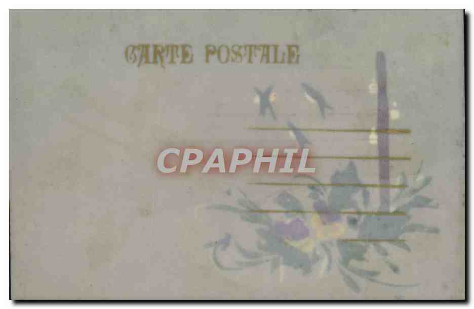 CPA Fantaisie Fleurs Hirondelles — Rückseite