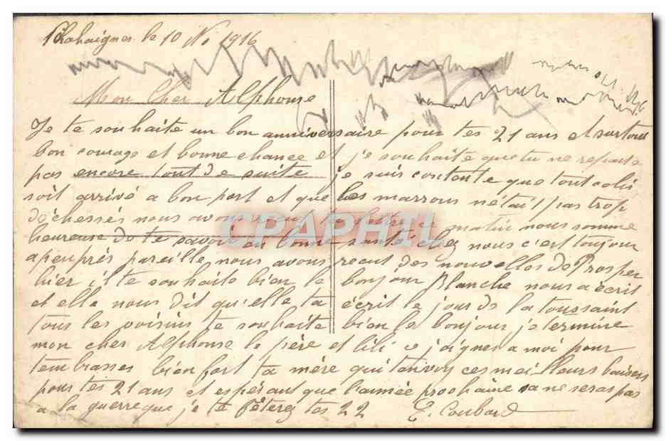 CPA Fantaisie Fleurs Fer a cheval — Verso