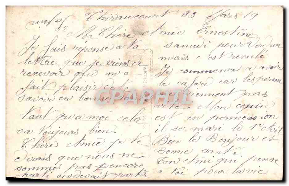 CPA Fantaisie Femme Soldat Trefle Militaria  — Verso