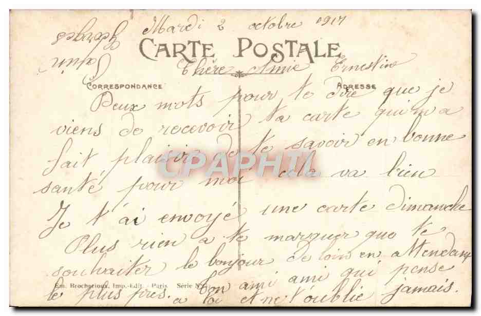 CPA Fantaisie Fleurs Porte bonheur — Rückseite