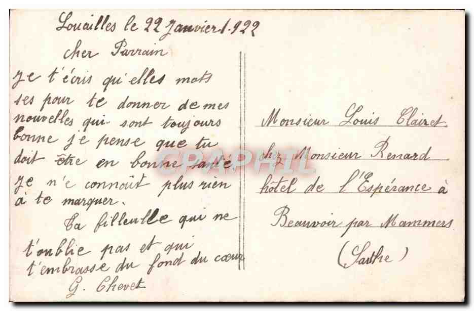 CPA Fantaisie Enfant Fer a cheval — Rückseite