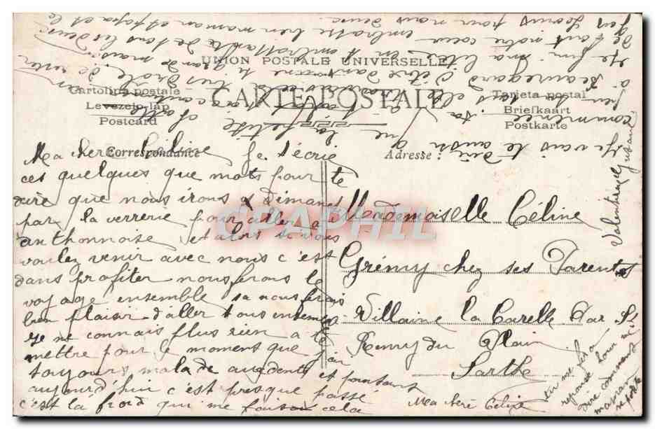 Juventud en el bosque — joven mujer con ramo de rosas — editor R. 3624 — Reverso
