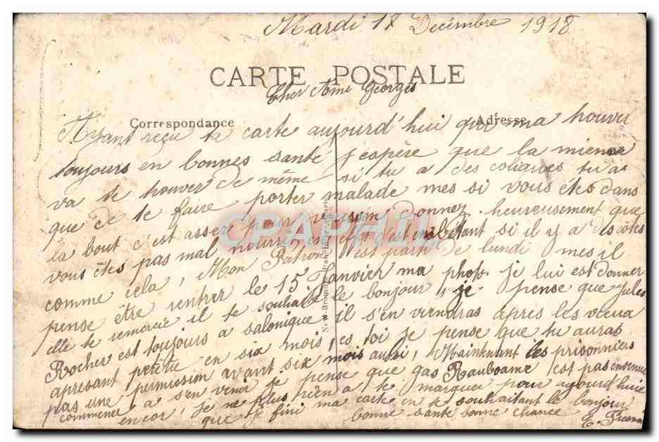 CPA Fantaisie Fleurs — Verso