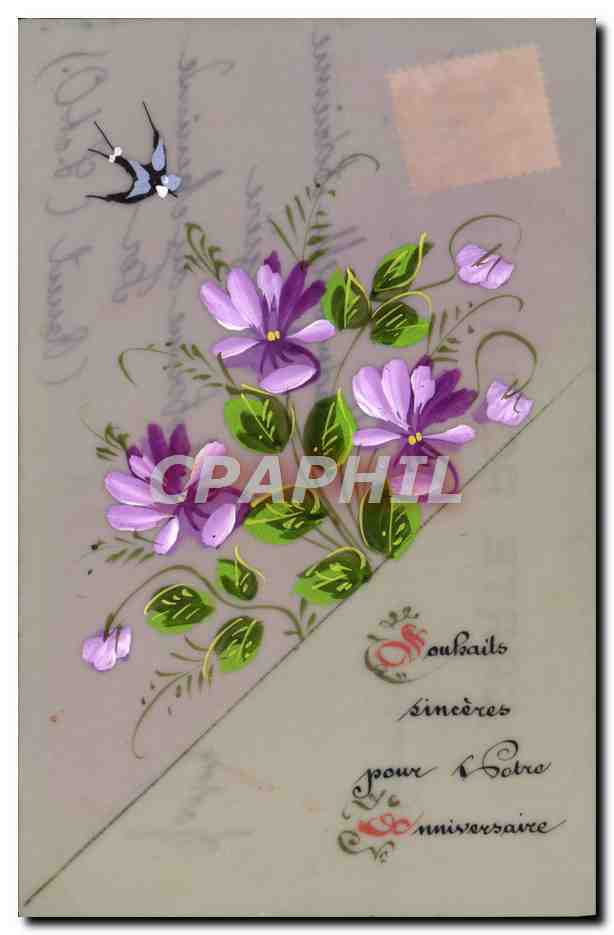 CPA Fantaisie Fleurs carte transparente