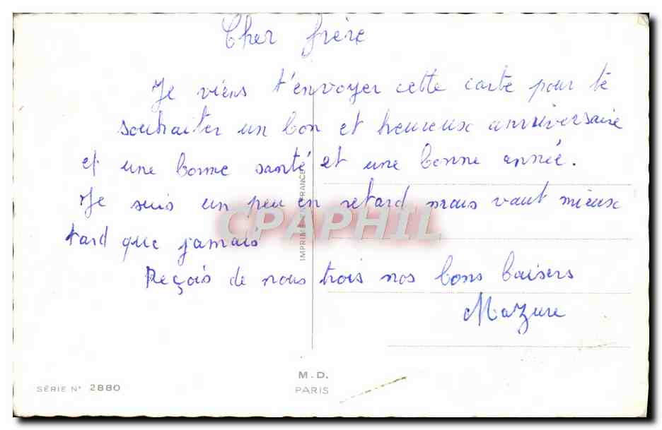 CPM Fantaisie Fleurs Papillon  — Verso