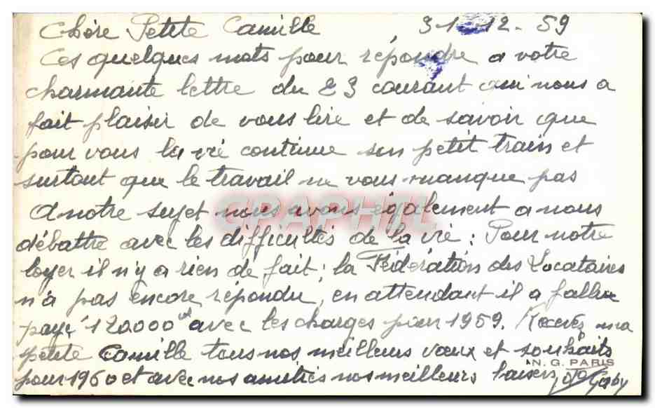 CPA Fantaisie Bonne annee — Rückseite