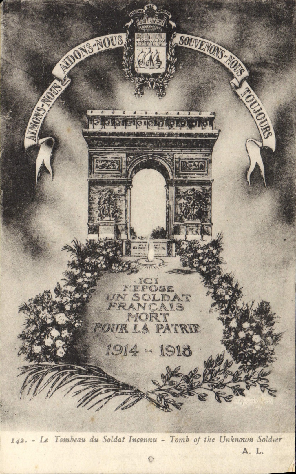 CPA Paris Le tombeau du soldat inconnu Arc de Triomphe Militaria