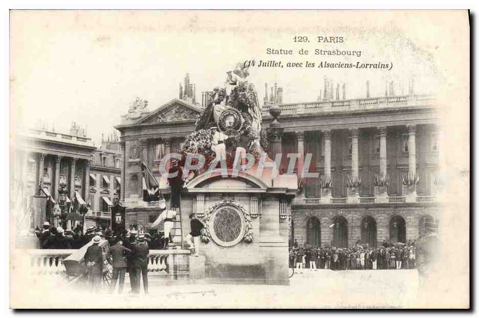 Estatua de Estrasburgo — 14 de julio, con los alsacianos-lorraínos — París, n°129