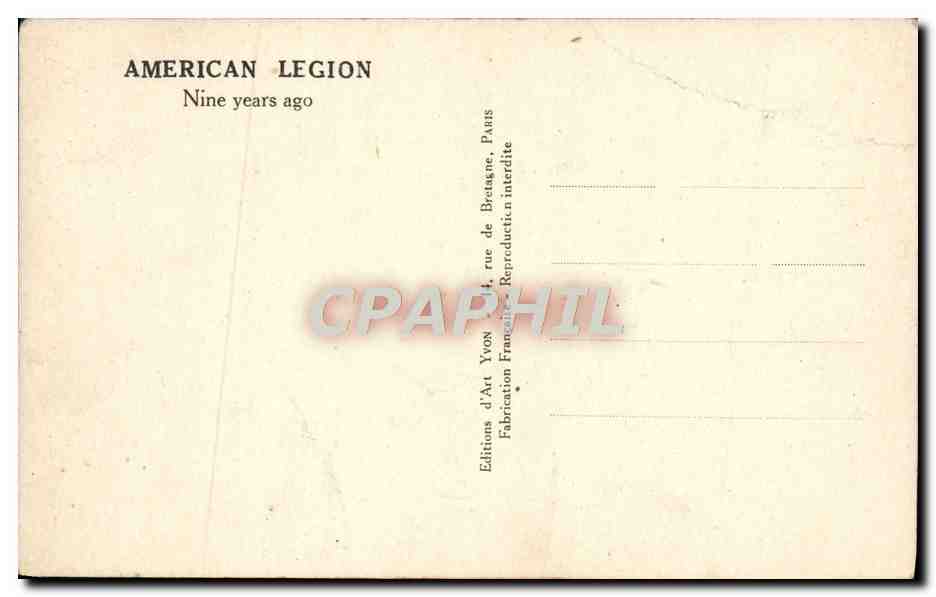 CPA American Legion Nine years ago Militaria  — Rückseite