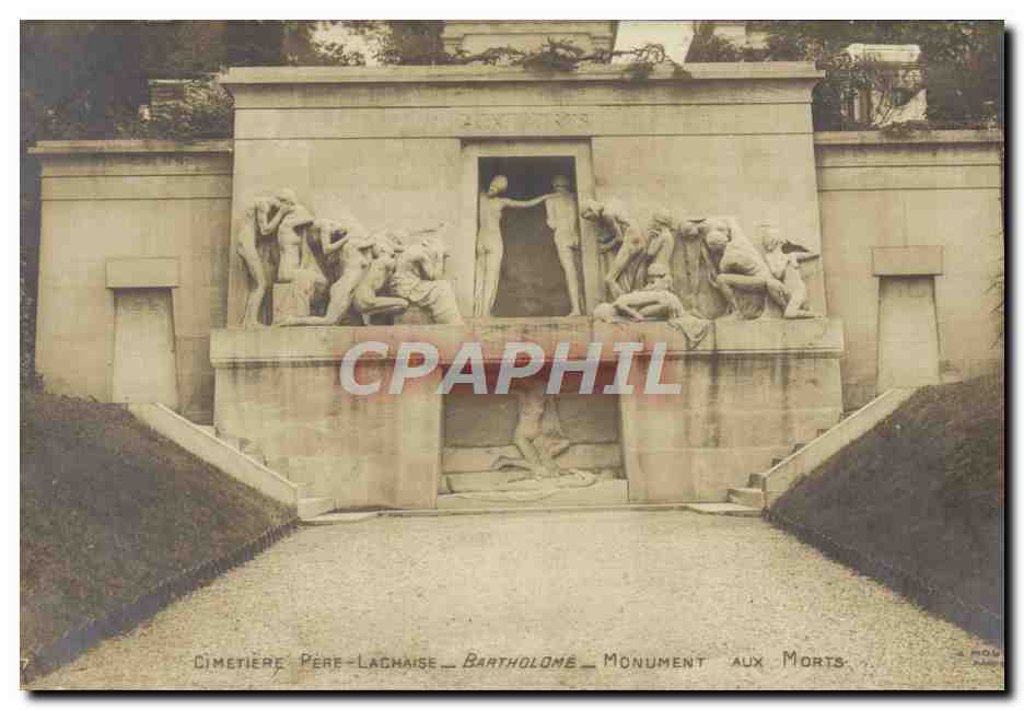 CPA Paris Cimetiere du Pere Lachaise Bartholome Monument aux morts 