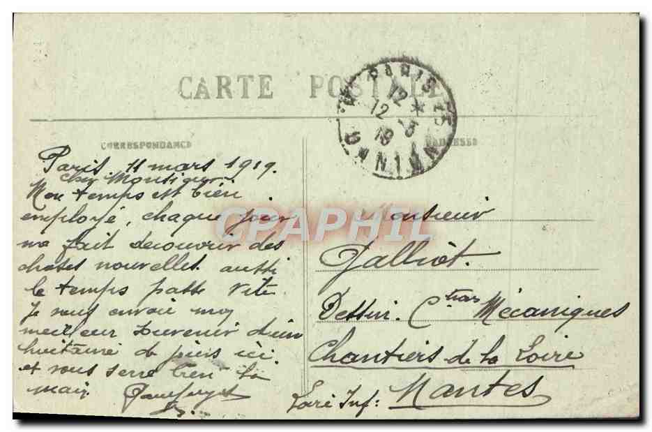 CPA Paris La sirene de Montmartre 1918 Militaria Sacre Coeur  — Rückseite