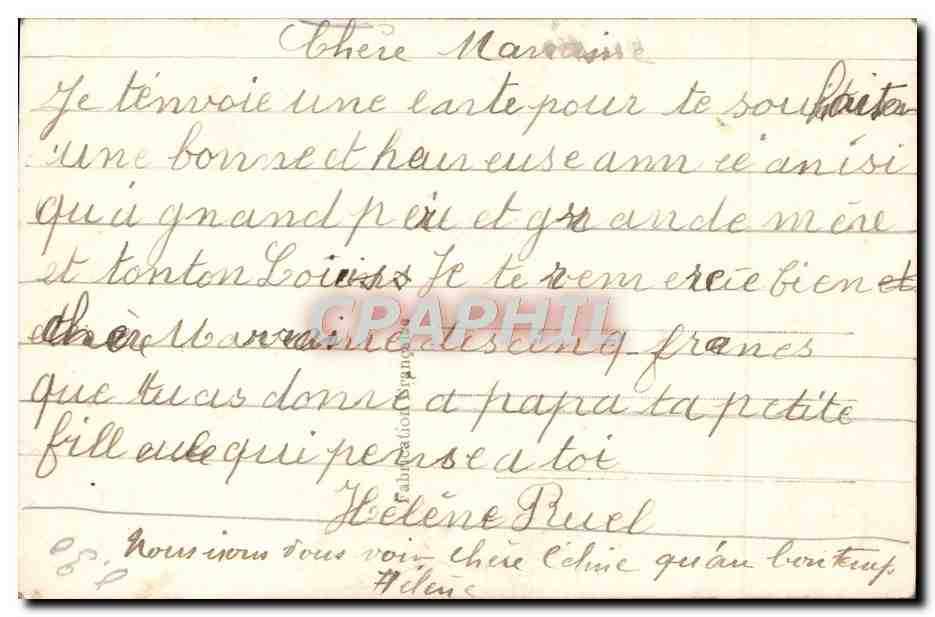 CPA Fantaisie Femme Enfant — Verso