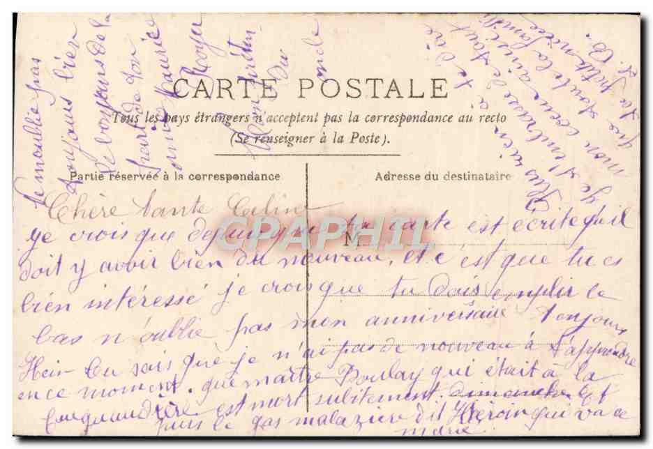 CPA Fantaisie Homme — Verso
