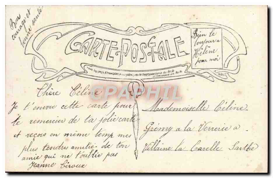 CPA Fantaisie Femme — Rückseite