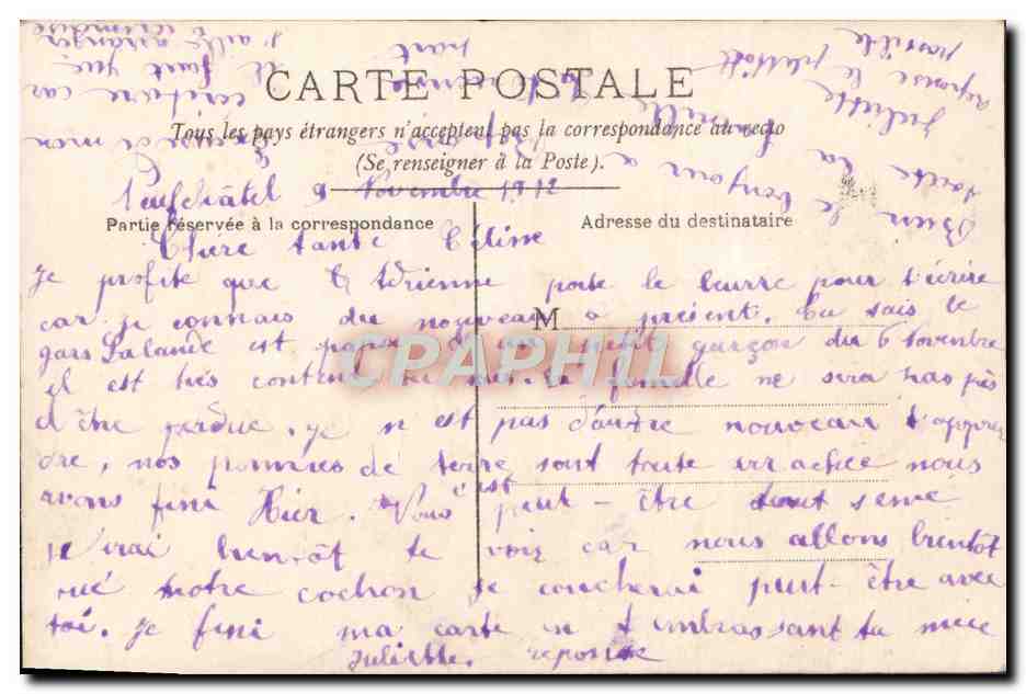 CPA Fantaisie Homme  — Rückseite