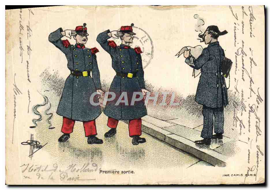 CPA Fantaisie Premiere sortie Miltaria