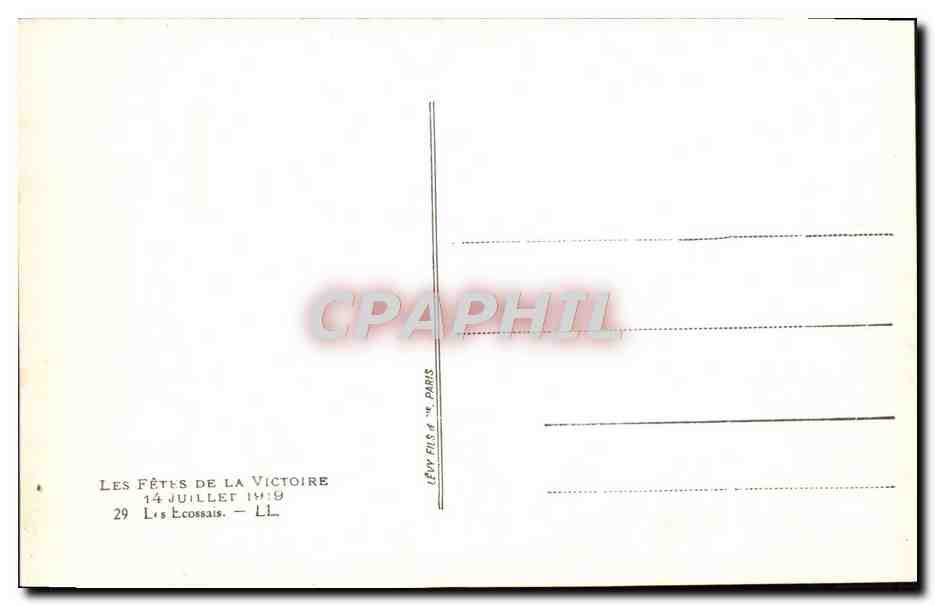 CPA Paris Defile des Fetes du 19 juillet 1919 Militaria — Rückseite